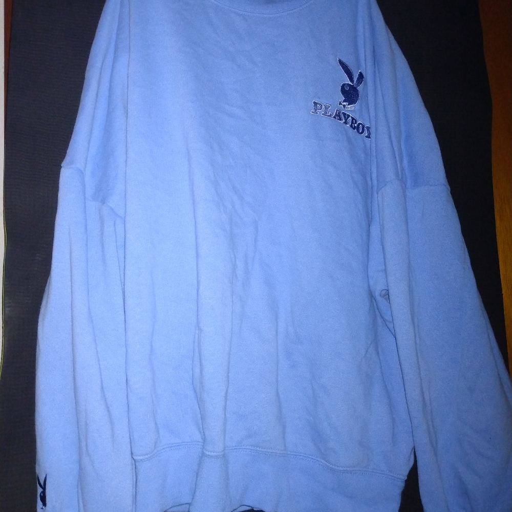 Soft blue Playboy womens sweatshirt brand new! - Picture 2 of 2